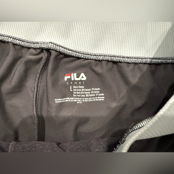 Women's Gray with‎ Light Blue Band Fila Athletic Shorts Size Large L - Picture 2 of 2